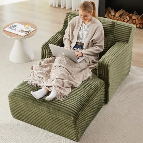 Eafurn 65.4" Corduroy Floor Chaise
