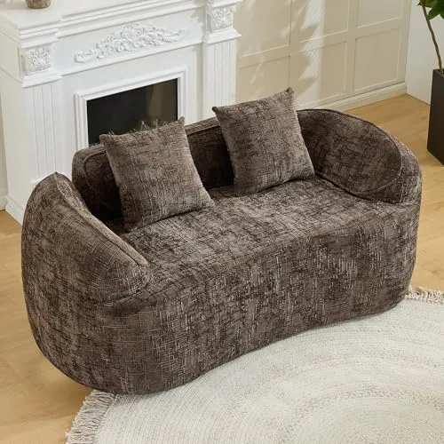 Eafurn 66" Curved Chenille Loveseat
